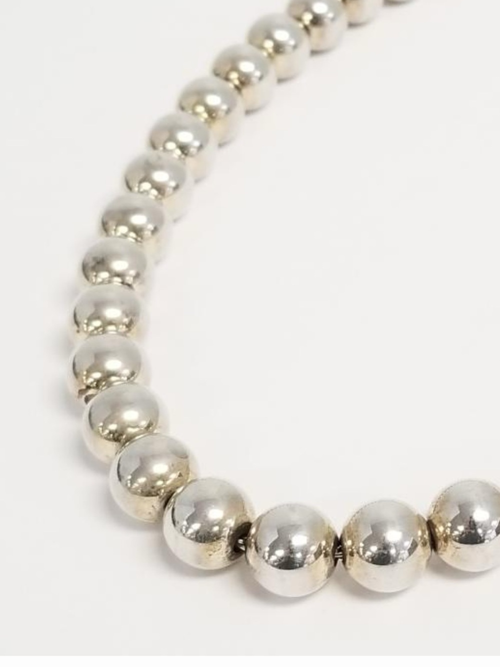 Tiffany & Co. Sterling Silver 10mm Bead Necklace - 18” Length - Picture 2 of 5